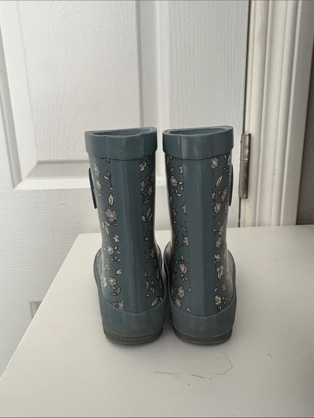 Jamie Kay Teal Floral Kids Rain Boots